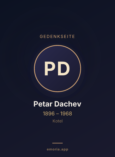 Gedenkportrait von Petar Dachev