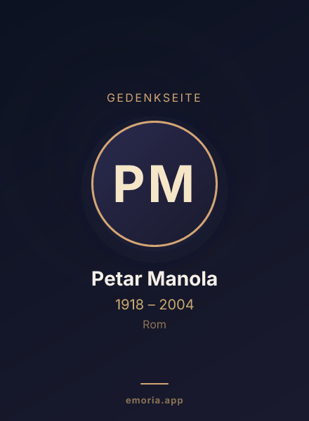 Gedenkportrait von Petar Manola