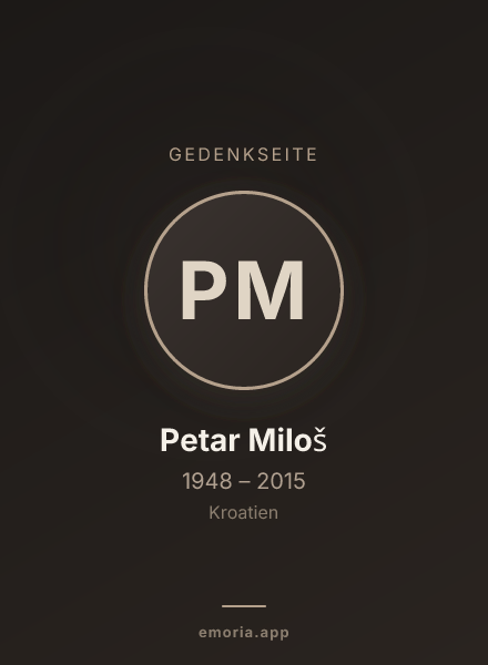 Gedenkportrait von Petar Miloš