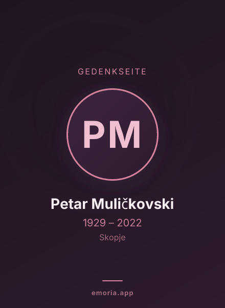 Gedenkportrait von Petar Muličkovski
