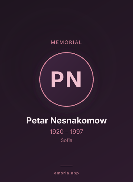 Memorial portrait of Petar Nesnakomow