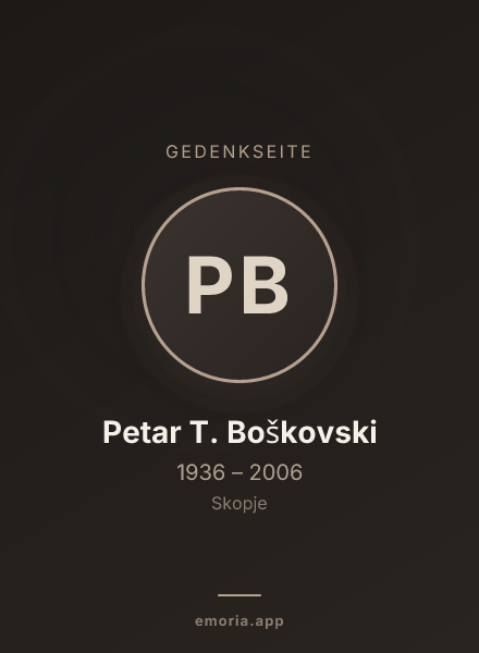 Gedenkportrait von Petar T. Boškovski