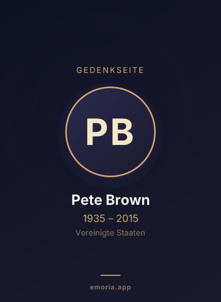 Gedenkportrait von Pete Brown