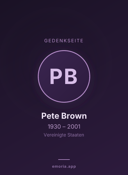 Gedenkportrait von Pete Brown