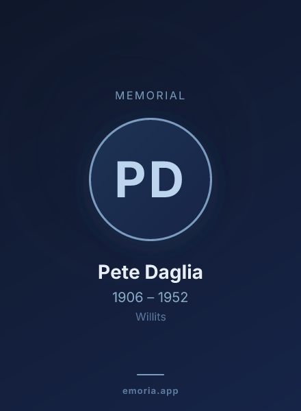 Memorial portrait of Pete Daglia