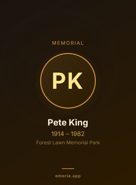 Memorial portrait of Pete King