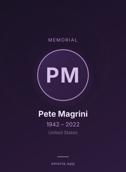 Memorial portrait of Pete Magrini