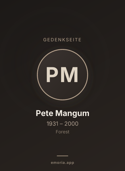 Gedenkportrait von Pete Mangum