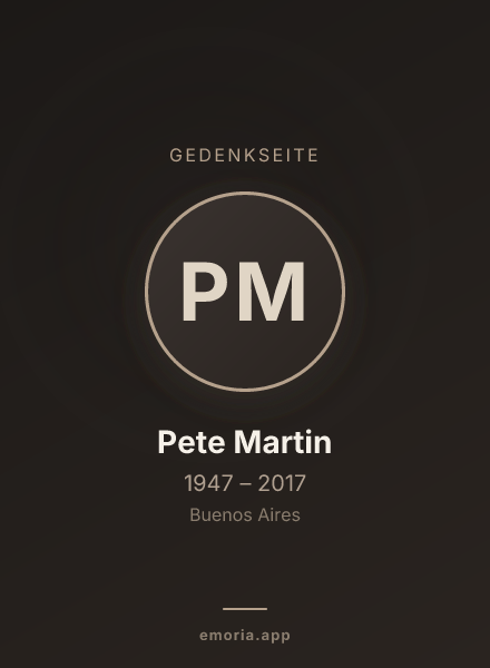 Gedenkportrait von Pete Martin