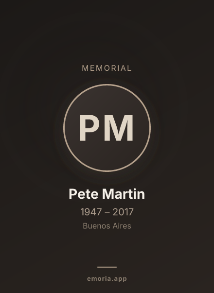 Memorial portrait of Pete Martin