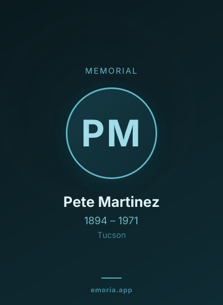Memorial portrait of Pete Martinez