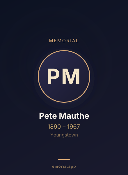 Memorial portrait of Pete Mauthe