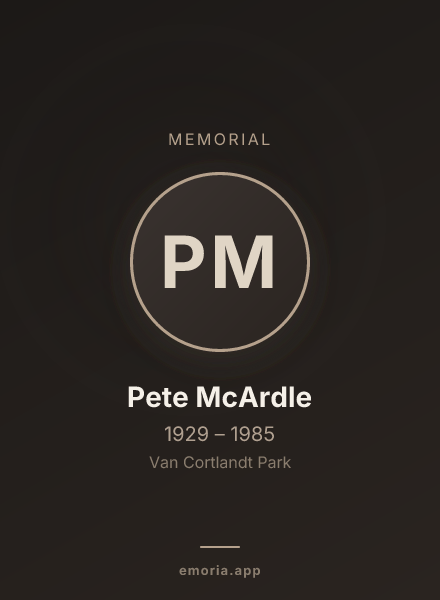 Memorial portrait of Pete McArdle