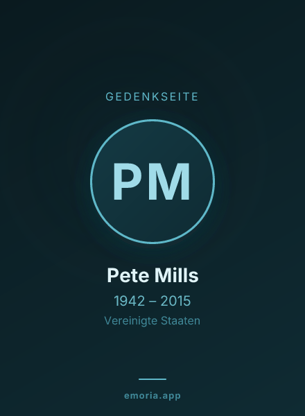 Gedenkportrait von Pete Mills