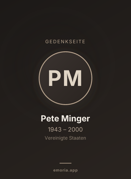 Gedenkportrait von Pete Minger