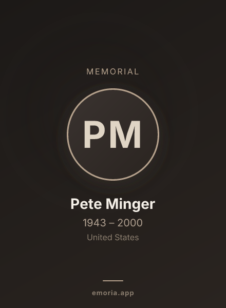 Memorial portrait of Pete Minger