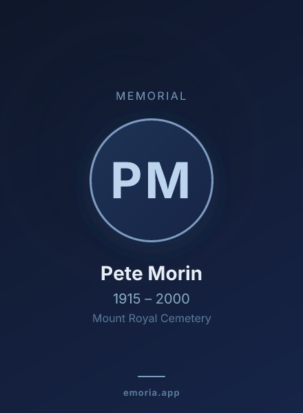 Memorial portrait of Pete Morin