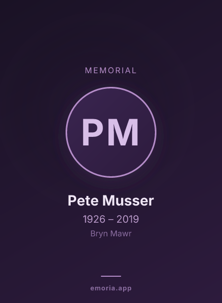 Memorial portrait of Pete Musser