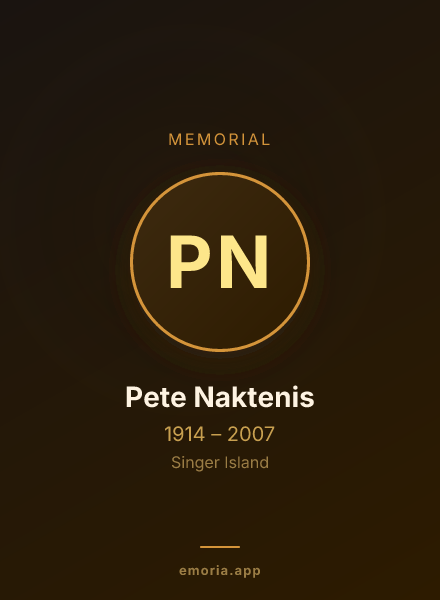 Memorial portrait of Pete Naktenis