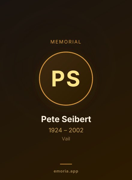 Memorial portrait of Pete Seibert