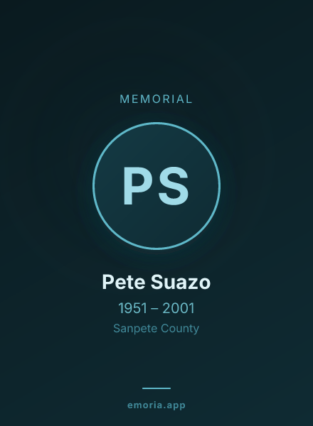 Memorial portrait of Pete Suazo