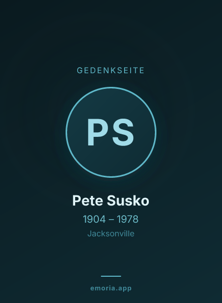 Gedenkportrait von Pete Susko