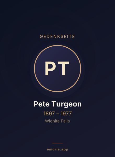 Gedenkportrait von Pete Turgeon