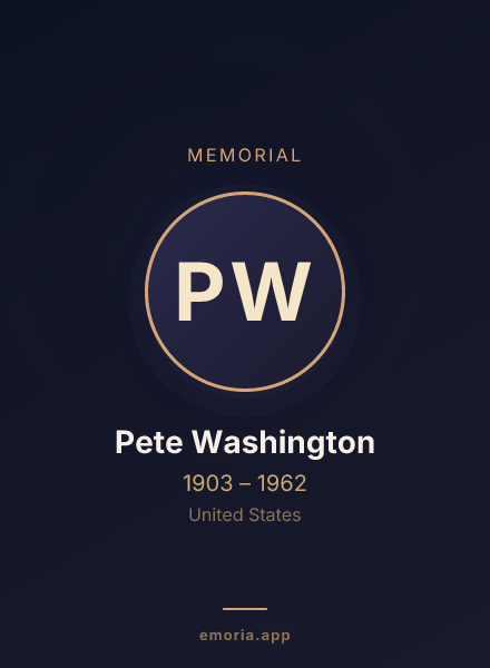 Memorial portrait of Pete Washington