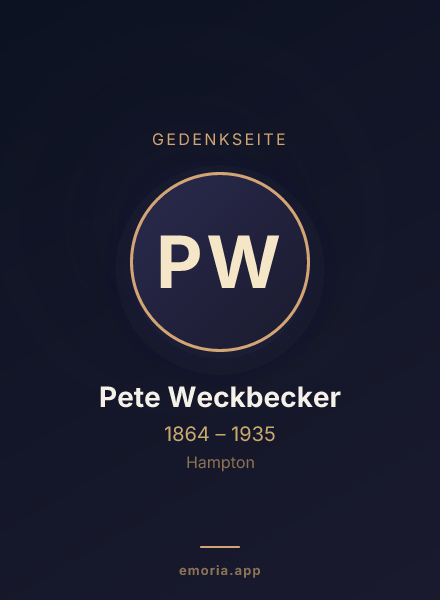 Gedenkportrait von Pete Weckbecker