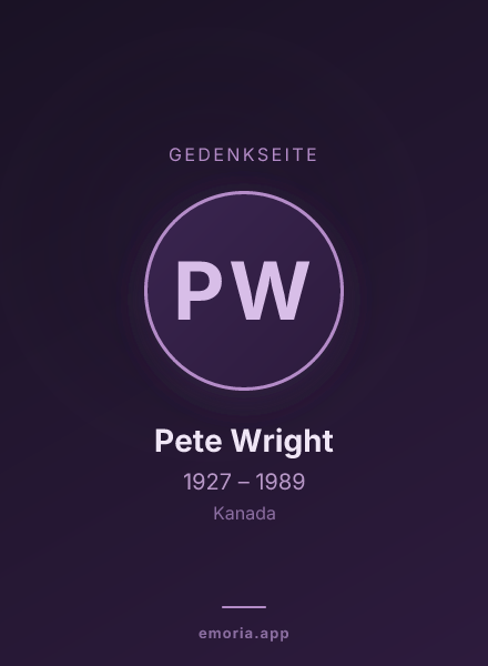 Gedenkportrait von Pete Wright