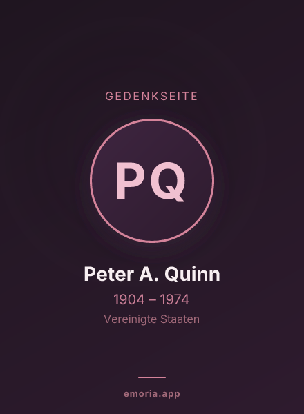 Gedenkportrait von Peter A. Quinn