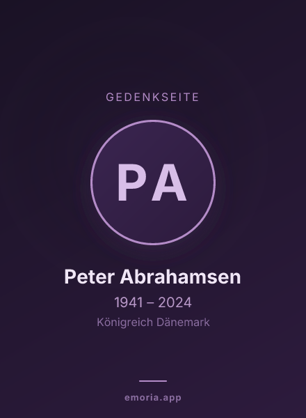Gedenkportrait von Peter Abrahamsen
