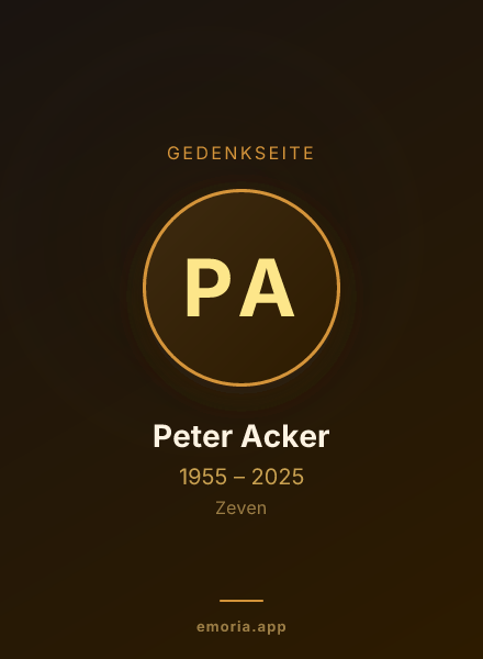 Gedenkportrait von Peter Acker