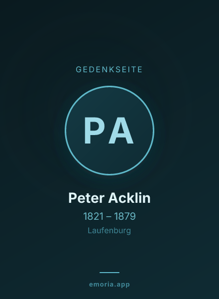 Gedenkportrait von Peter Acklin