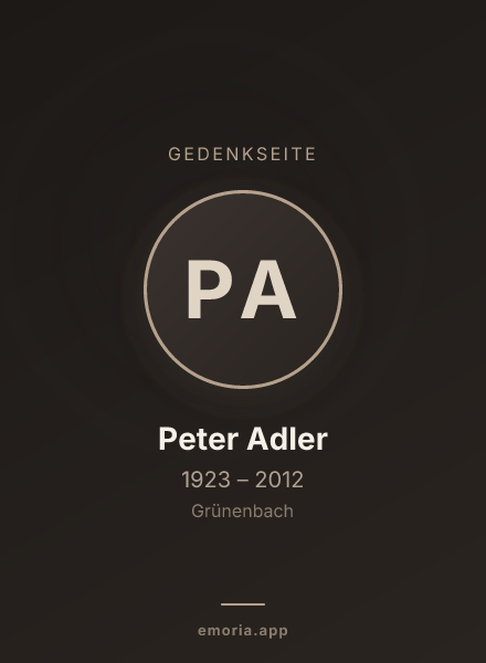 Gedenkportrait von Peter Adler