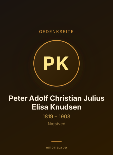 Gedenkportrait von Peter Adolf Christian Julius Elisa Knudsen
