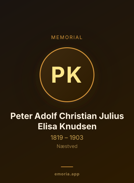 Memorial portrait of Peter Adolf Christian Julius Elisa Knudsen