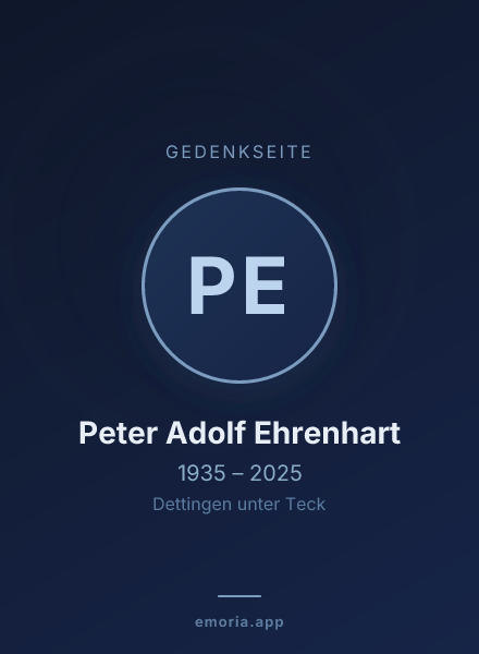 Gedenkportrait von Peter Adolf Ehrenhart