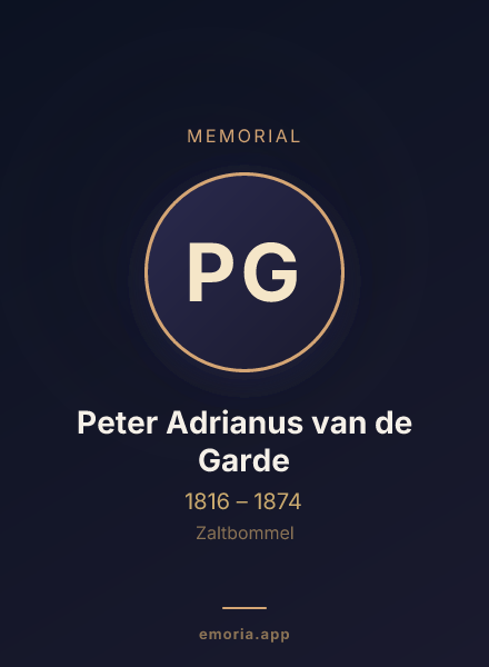 Memorial portrait of Peter Adrianus van de Garde