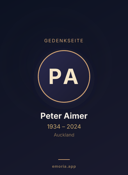 Gedenkportrait von Peter Aimer