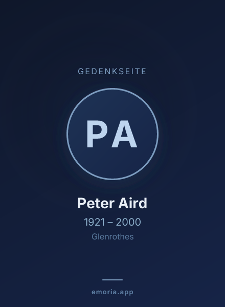 Gedenkportrait von Peter Aird
