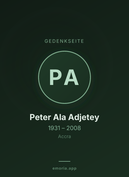 Gedenkportrait von Peter Ala Adjetey