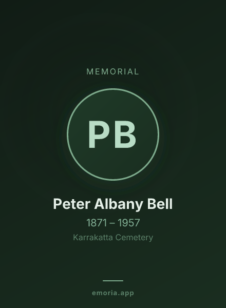 Memorial portrait of Peter Albany Bell