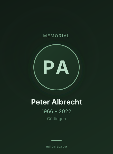 Memorial portrait of Peter Albrecht