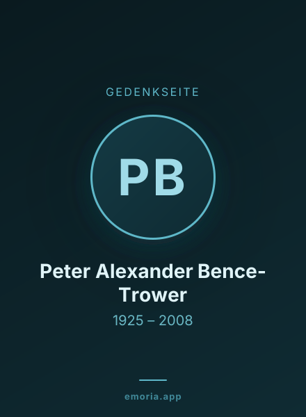 Gedenkportrait von Peter Alexander Bence-Trower