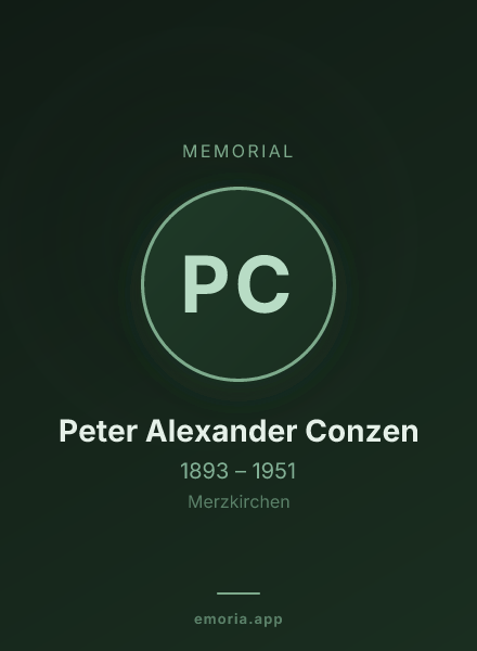 Memorial portrait of Peter Alexander Conzen