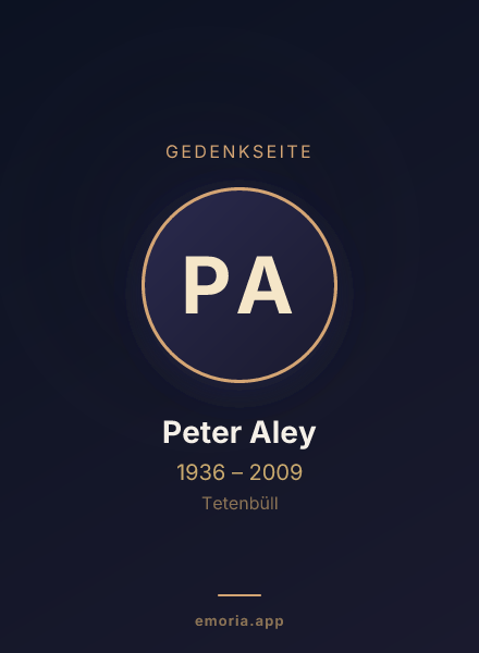 Gedenkportrait von Peter Aley