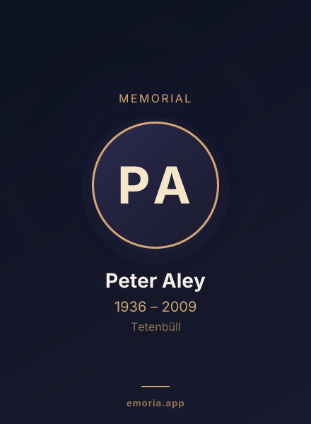 Memorial portrait of Peter Aley
