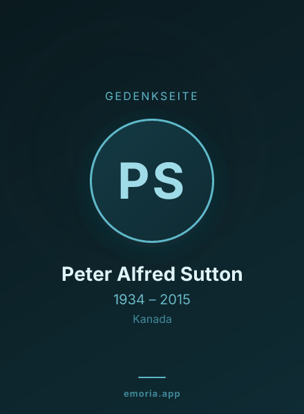 Gedenkportrait von Peter Alfred Sutton