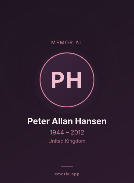 Memorial portrait of Peter Allan Hansen